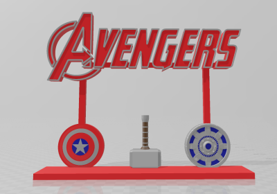 Mutli Color Avengers-Stand LARGE THOR CAptain ARC REacttor