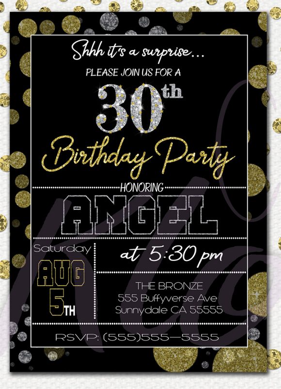 Surprise 30th Birthday Invitations for Him or Her – Mens Or Womens 30th ...